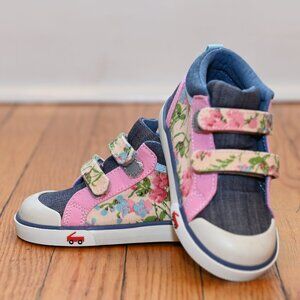 See Kai Ryn Kya Beige Floral Mix High Top Sneakers - Size 9